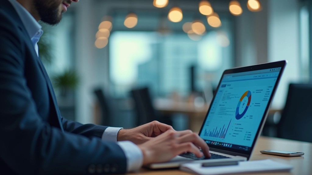 Close-up of a person reviewing analytics data on a laptop screen with graphs showing performance issues and improvement areas highlighted